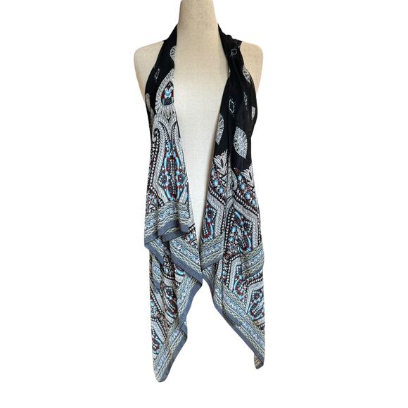 Boho Drape Vest | Paisley Print | Sheer  | Kimono Style | One Size Fits Most - Picture 10 of 10